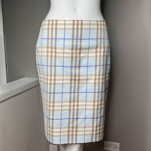 Burberry Sz 6 Cotton Knee Length Pencil Skirt - Picture 1 of 8